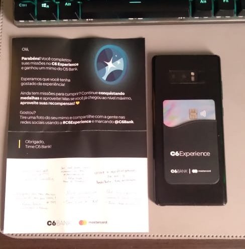 allan_volpato's tweet photo. Recebi hoje esse mimo das missões do #C6experience e tô muito feliz ❤️❤️
Obrigado @C6Bank pelo carinho e dedicação #OmelhorBanco https://t.co/96YopVNrRt