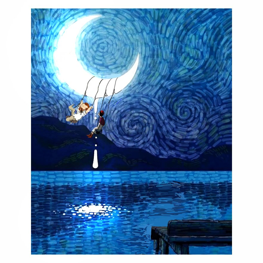 ARToSTUDENT's tweet photo. The Starry Night with my friend Girl https://t.co/pV7k9WB08I