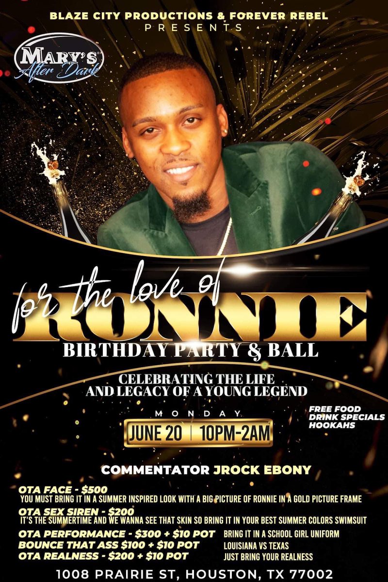 HezRebellious's tweet photo. WE’RE GONNA HAVE A BALL
S/O Hamburger Mary's Houston for allowing this night to take place ❤️🔥
BOTTLE SPECIALS ✅
Drink specials ✅
yea I’m Sections and Hookah available ✅
Two rooms ✅
ALL the Vibes✅
#FOREVERHEAT
#FOREVERREBEL
Ball Categories below! https://t.co/SQ4R5y24iT