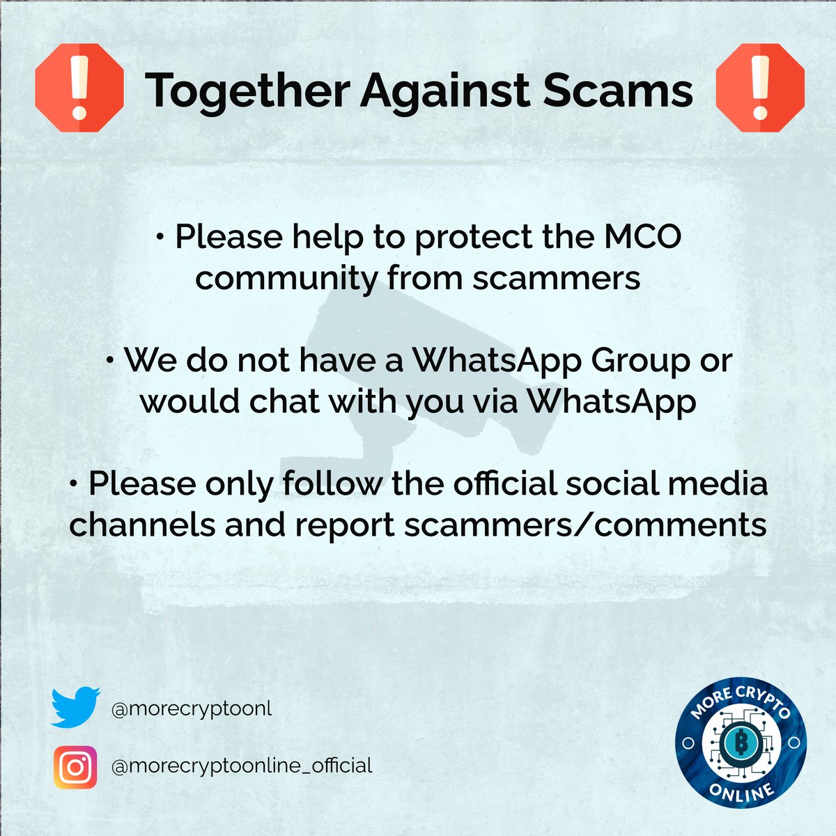 Morecryptoonl's tweet photo. Please help protect our community from scammers and fake accounts! ποΈ stay safe π #togetheragainstscams #reporttheYTbots #crypto #cryptocurrencies #Bitcoin #morecryptoonline https://t.co/1QsRC5ze8J