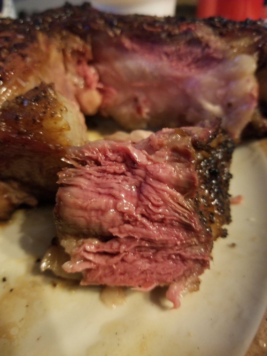 Craiger024's tweet image. Reverse seared Tomahawk Ribeyes. Slow cooked at 250 degrees, pulled at 100 degrees internal temp. Crank heat to 525 return steaks back on the #YoderYS640 and sear until 125 internal temp. Now for game 2 SCF @yodersmokers 
@Tramyers_NHL 
@NHLRumorsDaily 
@StanleyCup @pamhardester