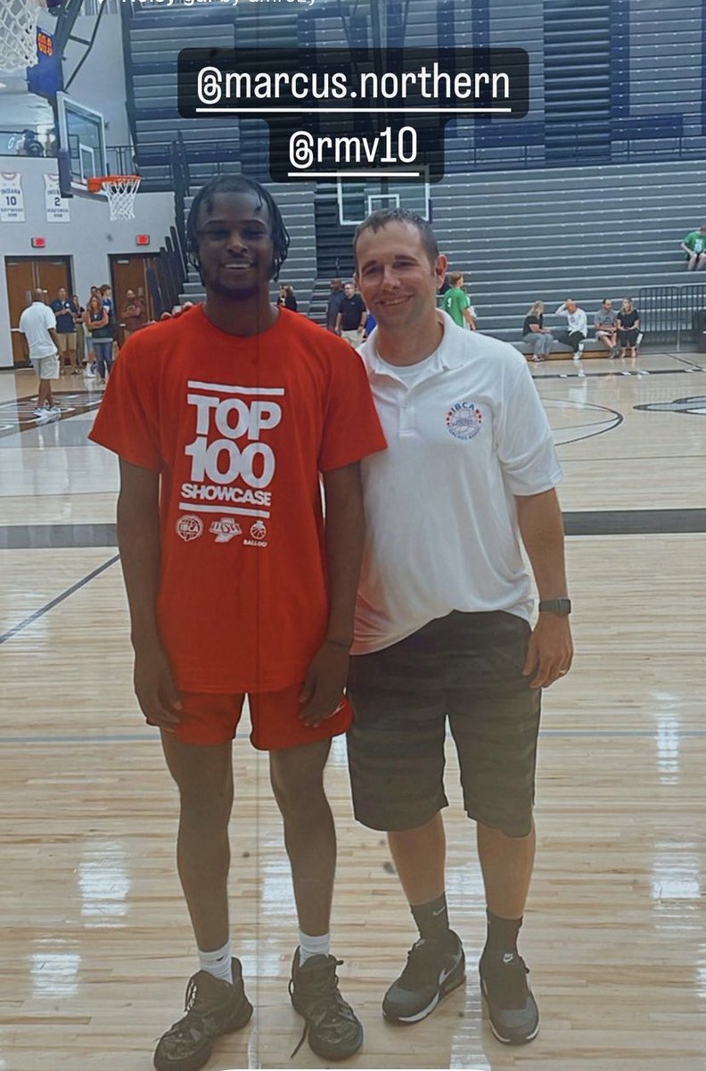 Always fun coaching at the @IBCA_Coaches Top 100! Seeing and connecting with all the great players and coaches! This guy @marcusnorthern_ is pretty darn good! Still available!
