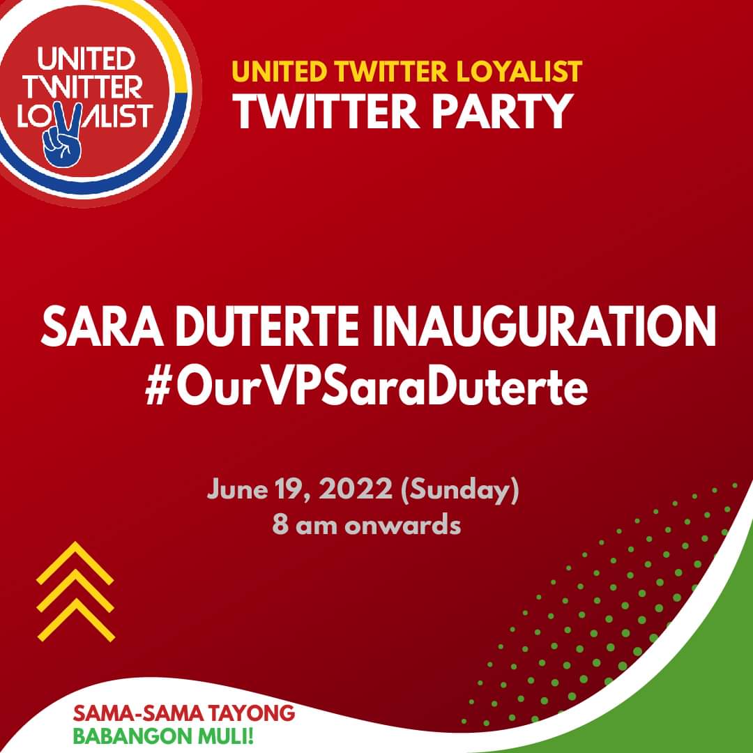 SARA DUTERTE INAUGURATION 
#OurVPSaraDuterte