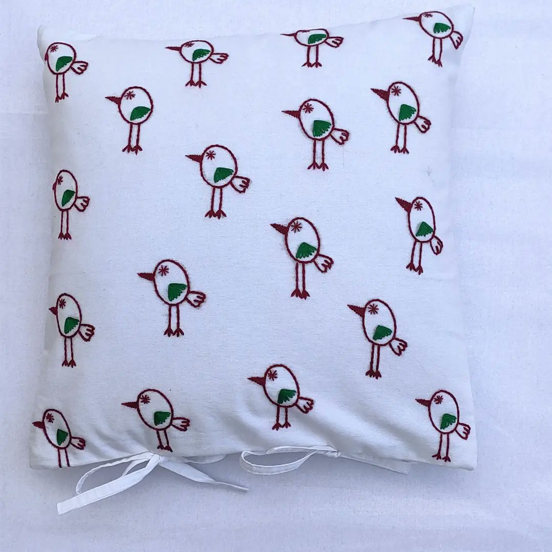 We are in urgent need of fund for the payment of wages to our artisans . To source fund we are selling few designs of hand embroidered cushion covers in bare minimum price. To order please message us.Size 16 x 16 inches, fabric cotton, minimum order quantity any 3 pieces.