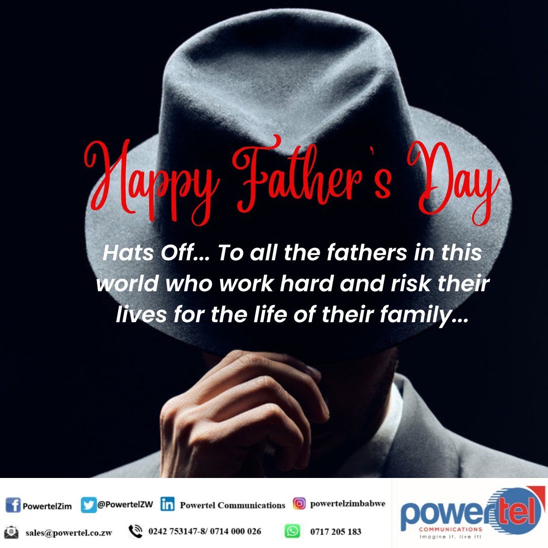 PowerTelZW's tweet photo. A father loves, protects, provides and leads the way... Hats Off to all fathers out there! #FathersDay2022 #Imagineitliveit #Stayconnected https://t.co/JryheDMgH5