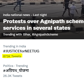 When everyone is concerned about the date of the NEET exams spineless coward NTA director doesn’t even bother to respond. JEE is twice a year but is still postponed.
🧑‍🎓Are medical students any less #Human?
8Lakh+ Tweets✊✊
#JUSTICEforNEETUG  
@DG_NTA
