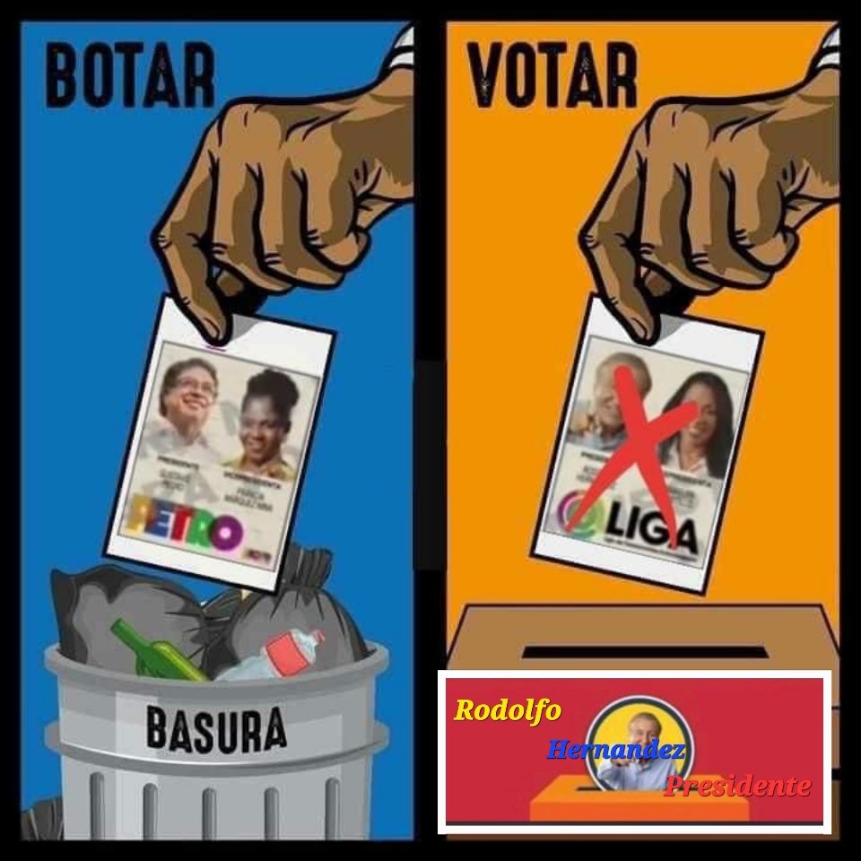 ¡Vamos Colombia a
#BotarAPetro y luego a #VotarPorRodolfo !
#MejorIngenieroQueGuerrillero  #RodolfoPresidente