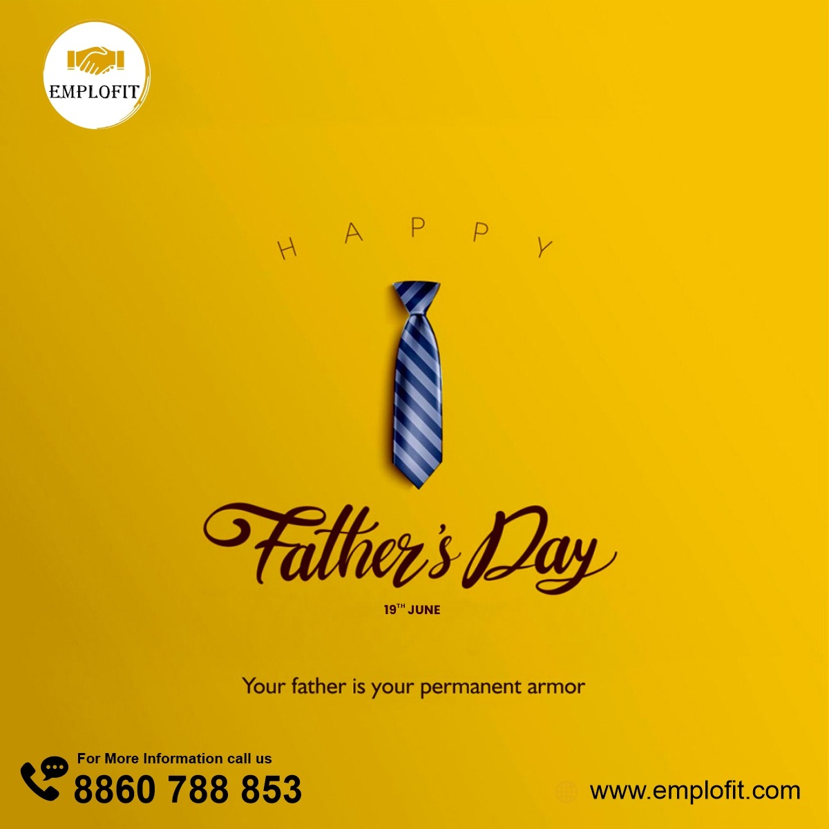 Emplofit1's tweet photo. Your Father is Your Permanent armor !
Happy Father's day !

#emplofit #jobsearch #workfromhome #HappyFathersDay #happyfathersday2022 https://t.co/9qkrB4y5SJ