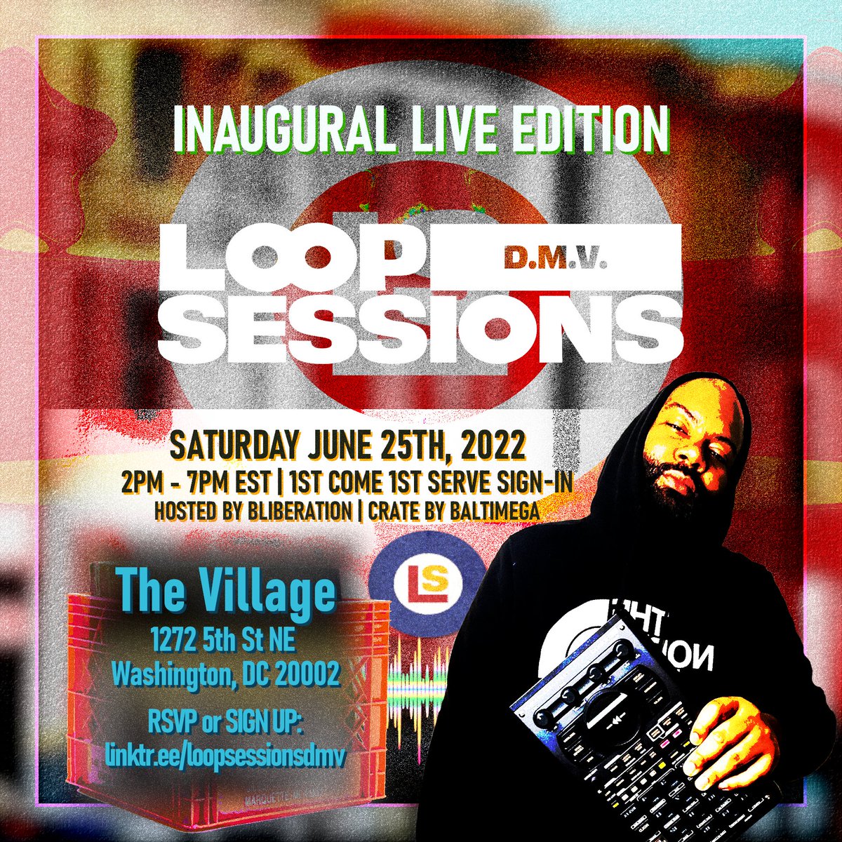 Happy #juneteenth y'all! LAST DAY TO SIGN UP for <a href="/loop_sessions/">Loop Sessions</a> DMV going down at The Village DC June 25th, crate by <a href="/baltimega/">BALTIMEGA</a> forms.gle/stMoJt2nFPvUkF…