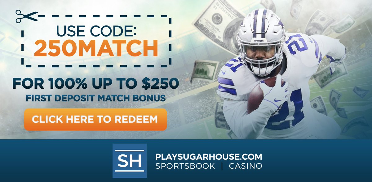SugarHouse may be better known for offering casino games, but they have a great online sportsbook with a sweet $250 match bet. Use the SugarHouse Promo code 250MATCH to claim