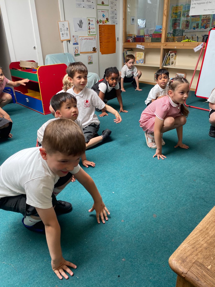 On a warm day in #EYFS the children join in with a yoga session with the air cooler on.  And relax!