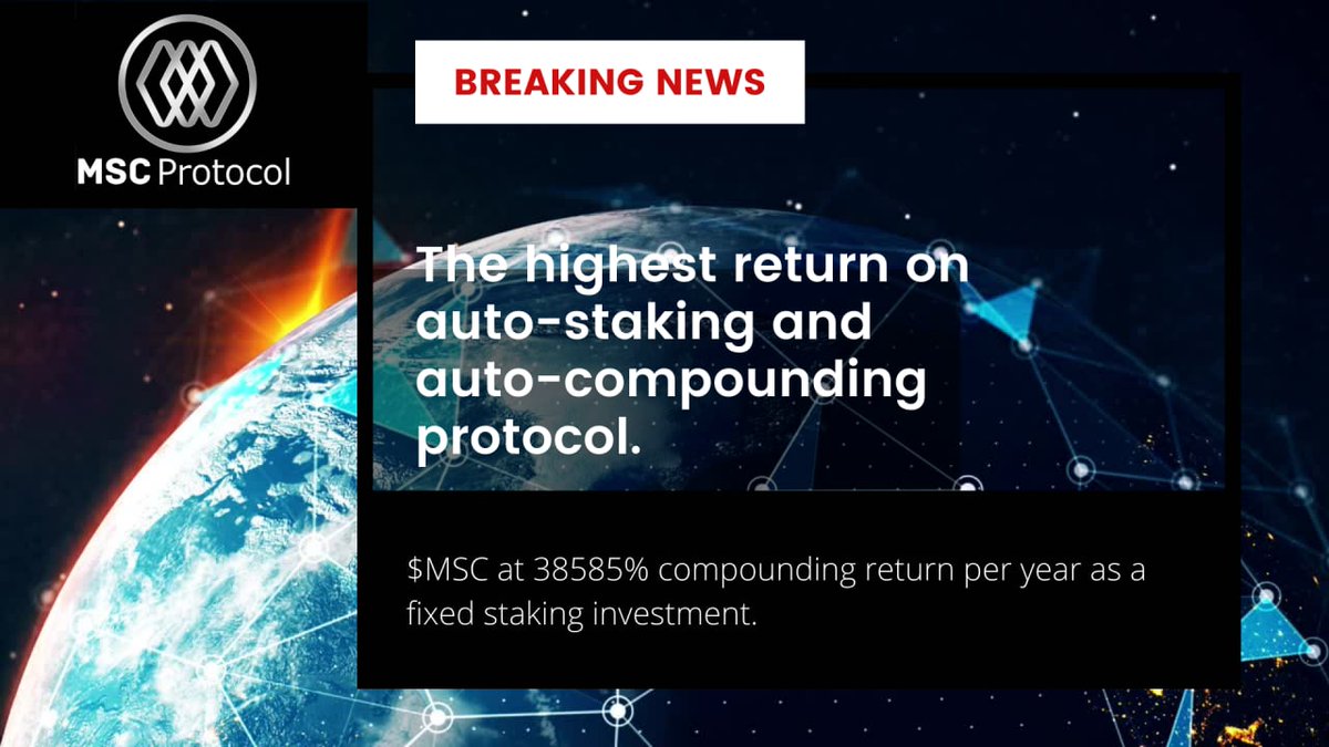 Auto staking daily in your wallet.
Receive bonus payments daily.

Buy. Hold. EARN!
MetaSuperCoin (MSC) will be available very soon.
Join us and do not miss drops.