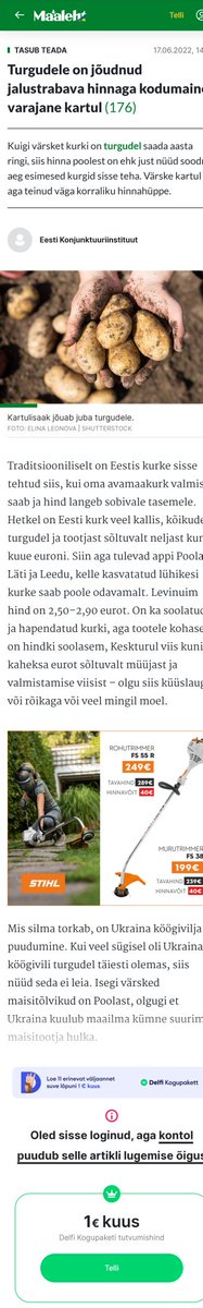 pisivennas's tweet photo. Hea pealkiri, arvasin et jutt tuleb kartulist 🤥 https://t.co/UlCMxDt26c