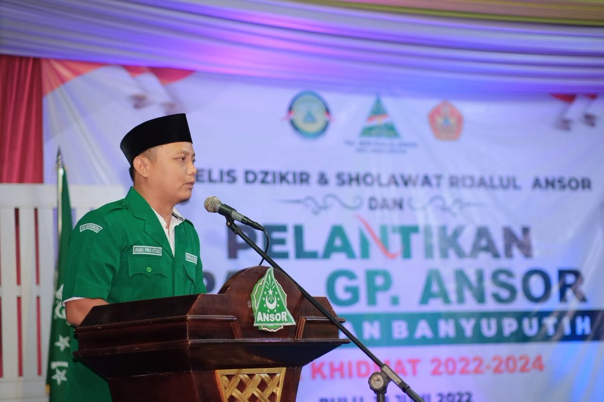 ansorkabbatang's tweet photo. Bertempat di Masjid Jami' Sabilul Huda dk. Jetis ds. Bulu Kec. Banyuputih, Kab. Batang, Sabtu, 18 Juni 2022 dilaksanakan pelantikan pengurus baru (PAC) GP Ansor Banyuputih 2022-2024. Dengan di rangkaikan pengajian MDS Rijalul Ansor Banyuputih.
#gpansorbatang
#solidsatukomando https://t.co/uYPaHhgJTu