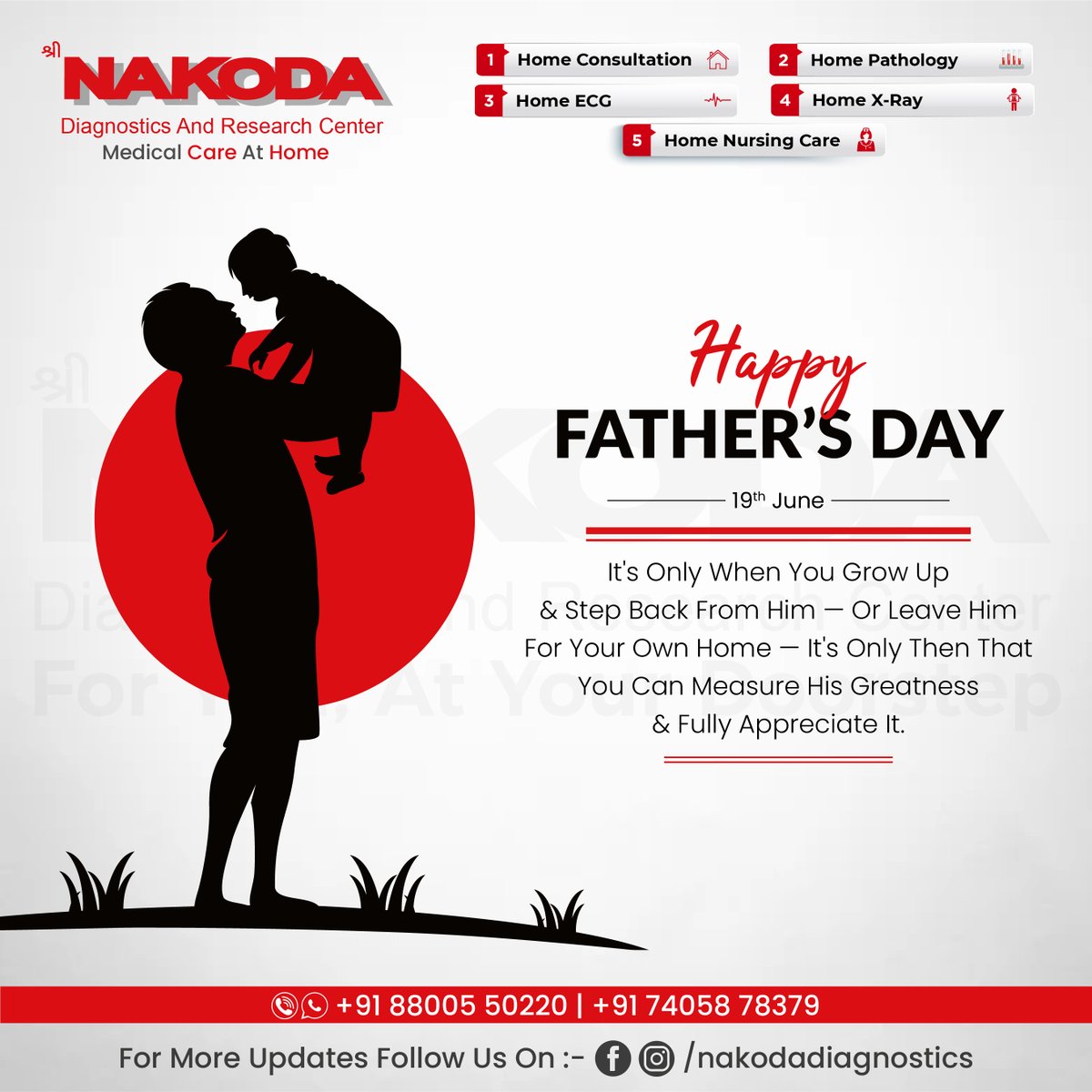 nakodadiagnosti's tweet image. Happy Father Day

#nakodadiagnostics
#nakoda
#Pathologylabnearme
# XrayatHome
 #BloodtestatHome
 #DoctorconsultationatHome
@beingjitendra
@its__anurag_s
@sihirmehta4333
@drsukritimehta
@beingjitendra

Please call:- +91 74058 78379
To Book Appointment - zcu.io/2GR0