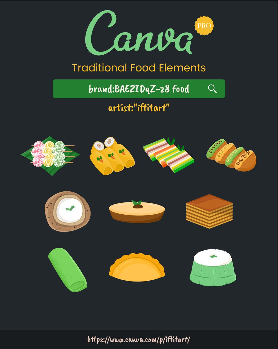 iftitart's tweet photo. Halo, mau share element Canva yaaa
"Traditional snacks Elements"
🔎 @iftitart food
Find out more Canva elements to create a amazing design easier by search @iftitart
#canva #canvapro #canvaelement #element #food #indonesia #indonesianfood #traditional #snack #iftitart https://t.co/FCP6Rjfm8K