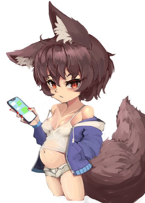 ・・・なにみてんのさ
#現代っ狐ちゃん 