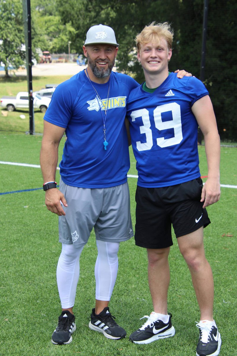LeepSteeler's tweet photo. I had a fantastic time in Gaffney, SC today at the Limestone University  Prospect Camp. I enjoyed competing against some great athletes and learning from high-energy, experienced coaches. I’m extremely grateful to receive an offer from @coachfurrey to play for the Saints 🔵🏈🟡. https://t.co/GHI1r1OhXA
