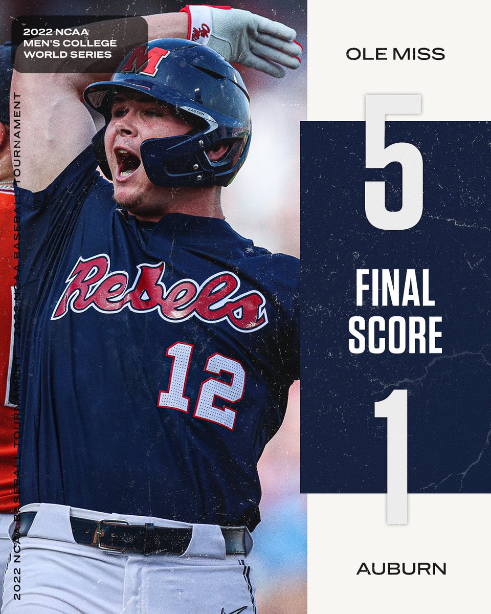 Hotty Toddy❗ 

<a href="/OleMissBSB/">Ole Miss Baseball</a> gets its first opening round win in program history since 1956.