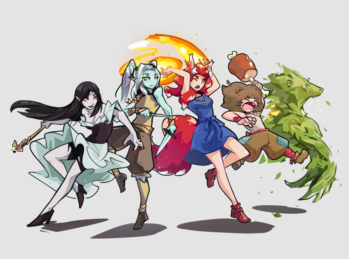 R_Catoto's tweet photo. Been DM'ing for my work friends, drew up our DND party :)

Blood Hunter
Air Genasi Rogue
Fae Wildfire Druid
Halfling Druid https://t.co/U1MnA2M3lc