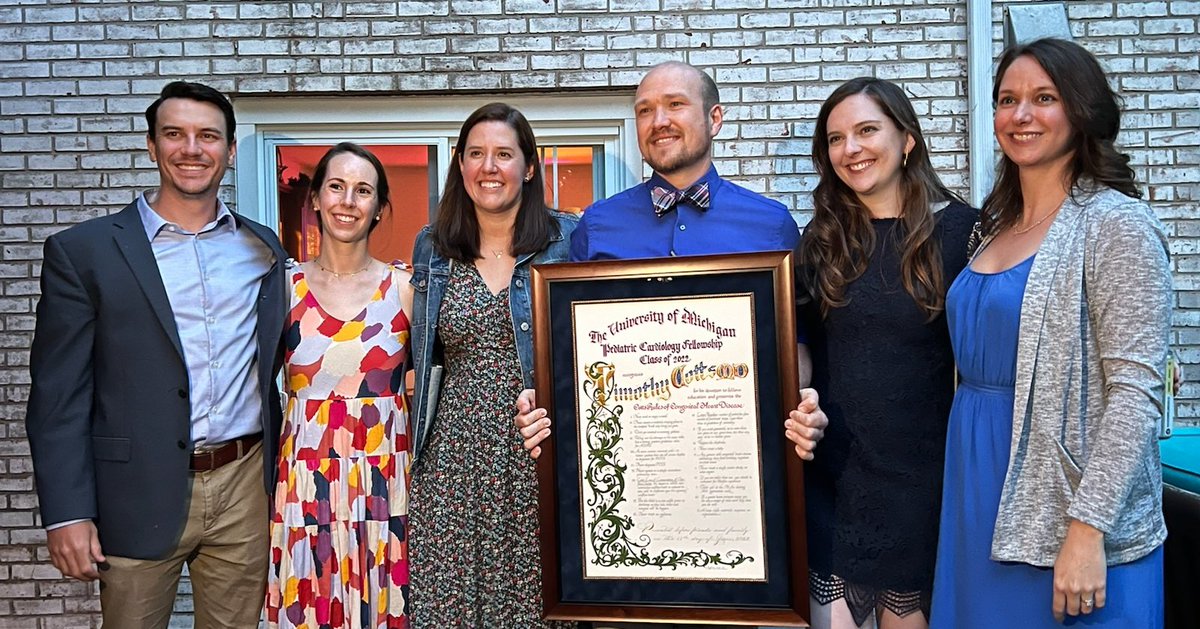 Jimmy Lu (@jimmy_c_lu) on Twitter photo Congrats to #MottCHC fellow grads, Dom Zanaboni, Courtney Thomas, Sarah Blonsky, Eric McClellan, Erin Shea, and Angela Quain. Excellence, kindness, and the grace to survive a pandemic. This is the future of pediatric cardiology, and I couldn't be prouder. <a href="/MottChildren/">C.S. Mott Children's</a> <a href="/cagofif/">Carly Fifer</a> Congrats to #MottCHC fellow grads, Dom Zanaboni, Courtney Thomas, Sarah Blonsky, Eric McClellan, Erin Shea, and Angela Quain. Excellence, kindness, and the grace to survive a pandemic. This is the future of pediatric cardiology, and I couldn't be prouder. <a href="/MottChildren/">C.S. Mott Children's</a> <a href="/cagofif/">Carly Fifer</a>