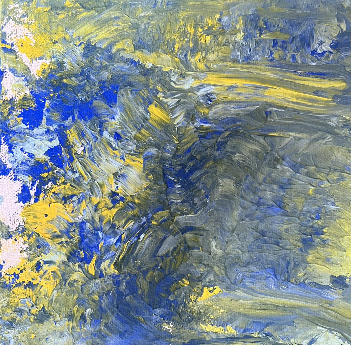 息子が産まれて初めて手がけたアート。 ジップロックに入ったアクリル