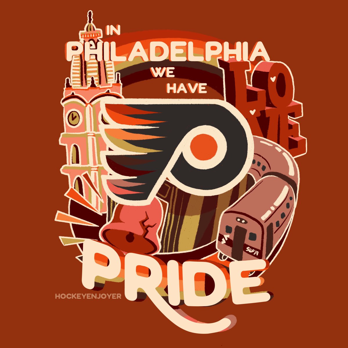 flyin high with @NHLFlyers 🧡 #BringItToBroad #Pride