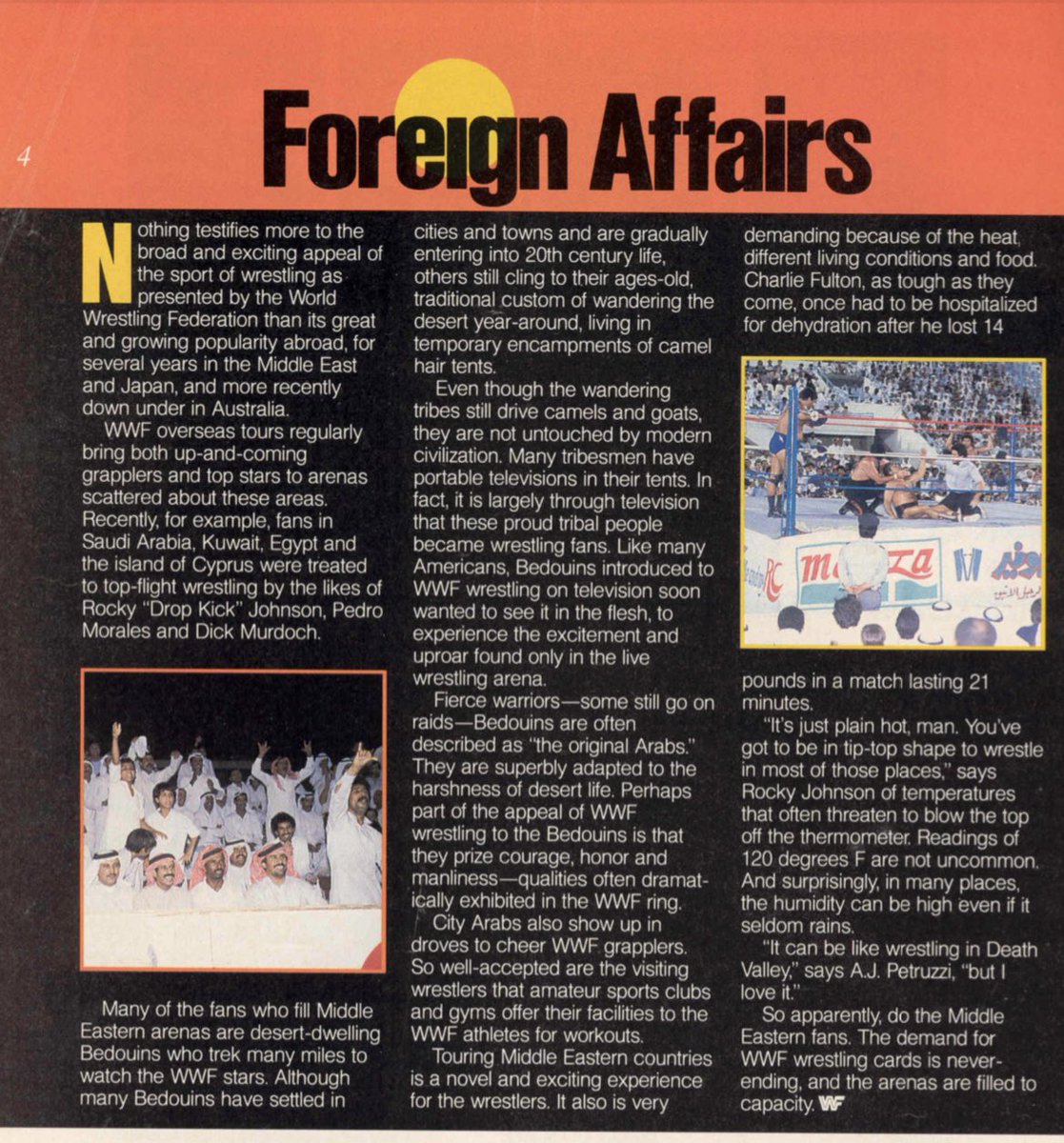WWF travels to Saudi Arabia in 1985