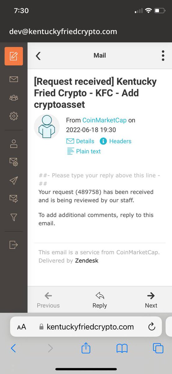 KFCryptoCoin's tweet photo. we have reapplied to @coinmarketcap and here is our application number 489758 in the picture below https://t.co/0ZeLPxF73a