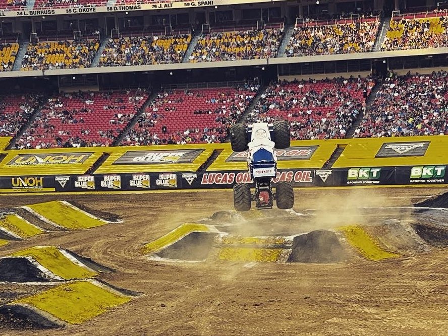 ty_patton's tweet photo. I saw a monster truck do a backflip tonight. Still only the second most amazing thing I’ve ever seen happen at Arrowhead Stadium though. #15seconds #bethereaper https://t.co/VEBcbOsQ1Y