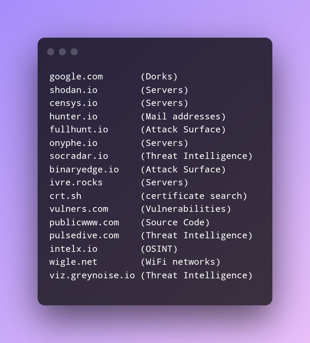 chavanavinassh's tweet photo. 16 Search Engines for Pentester and Security Professionals 👇💣
#searchengine #attacksurface #recontips #bugbountytips #reconone #Security #Crypto https://t.co/lcVLxQddgu