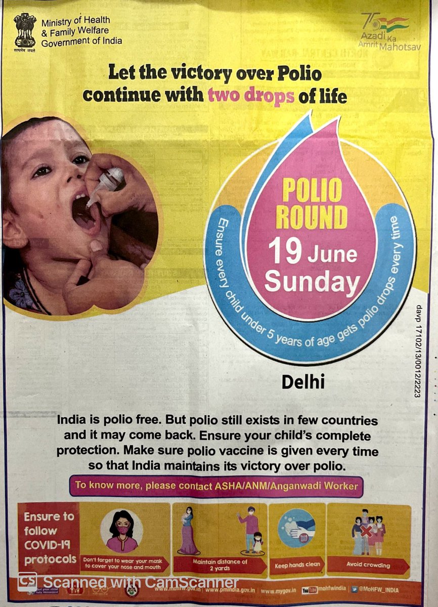 snehiil's tweet image. India is now Polio free, but polio still exists in few countries n it may come back. 

Visit to neared Polio booth, if your child is less than 5 years old.

Let’s victory over Polio continue with two drops of life.

#India