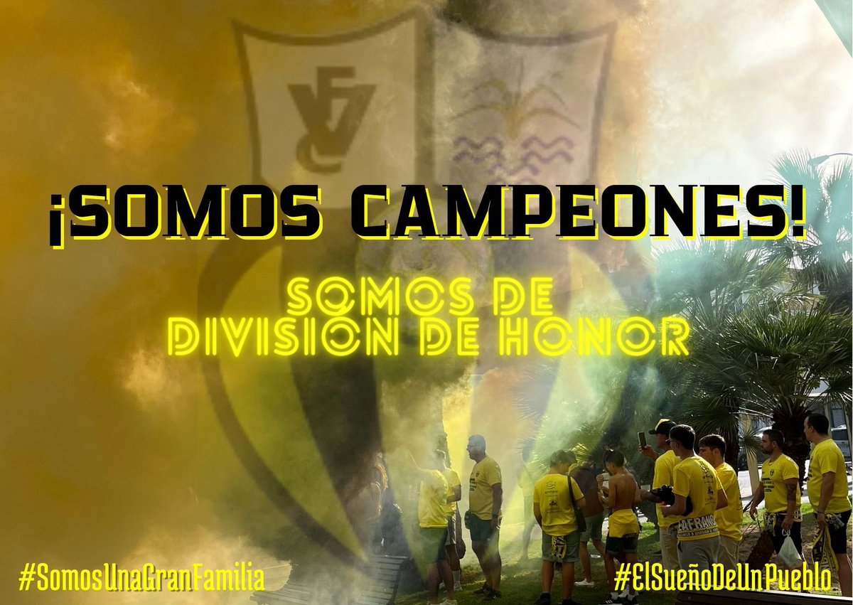 VILLAFRANCOCF's tweet photo. 🤩 ¡Que quede bien claro y se escuche por todos sitios!

¡SOMOS DE DIVISIÓN DE HONOR! 💛🖤

#ElSueñoDeUnPueblo 
#SomosUnaGranFamilia https://t.co/KAeuTS2P6M