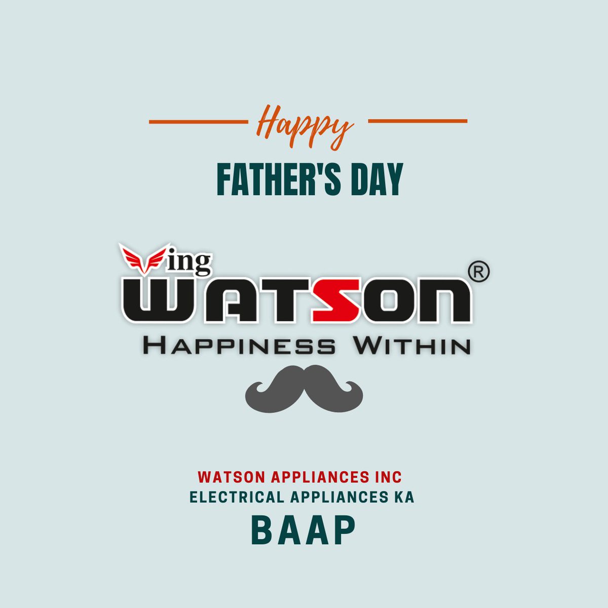 WatsonFansIndia's tweet photo. Financial support in your childhood ... 
Biggest emotional-support...
Never-ending motivations ... 
A father is an unsung hero in everyone's lives. Today, #watson wishes you a very happy #FathersDay 

#FathersDay2022 #watsonfans #watsonappliances https://t.co/V0YRWsi7PX