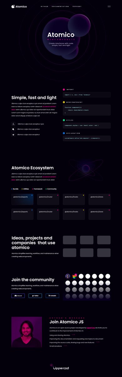 @UpperCod has redesigned the @Atomicojs site, it will be a good way to test the new SSR support of Atomico + <a href="/astrodotbuild/">Astro</a> (Yes Atomico now has SSR support 😎)