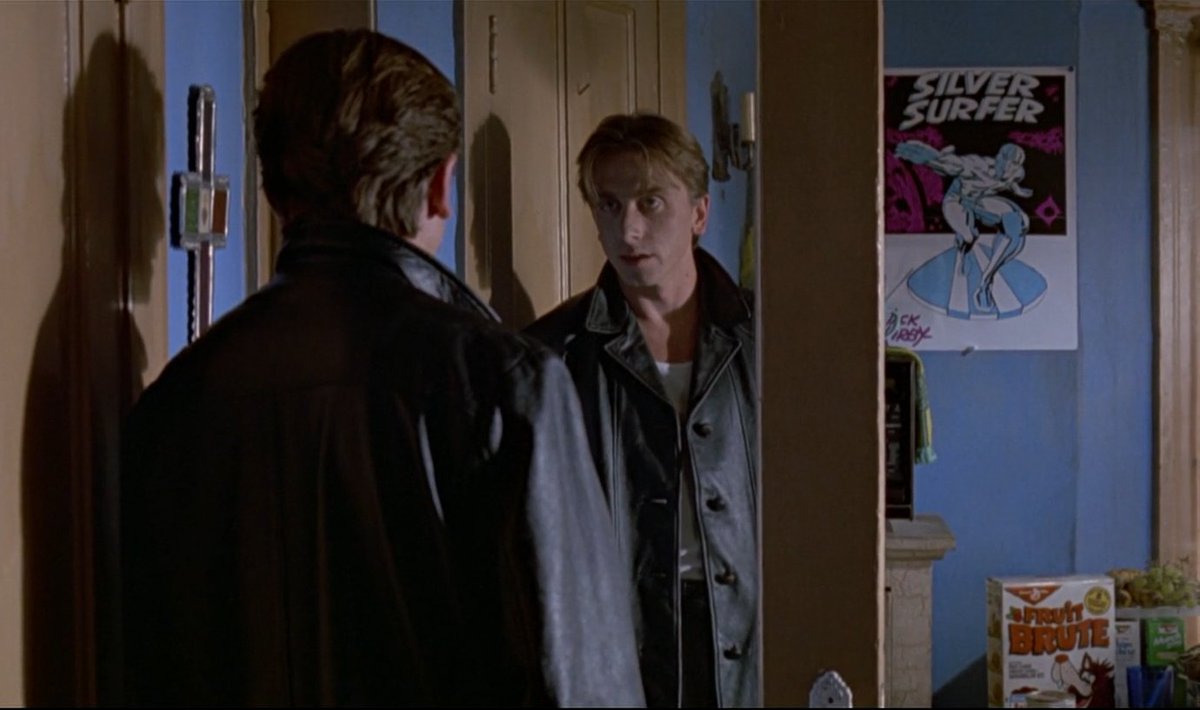 Not that it isn't obvious when you hear it, but the big tip-off that Quentin Tarantino wrote the Silver Surfer dialogue in Crimson Tide is that poster that he keeps showing off in Tim Roth's apartment in Reservoir Dogs. 

Didn't Tarantino write a never-made Silver Surfer movie?