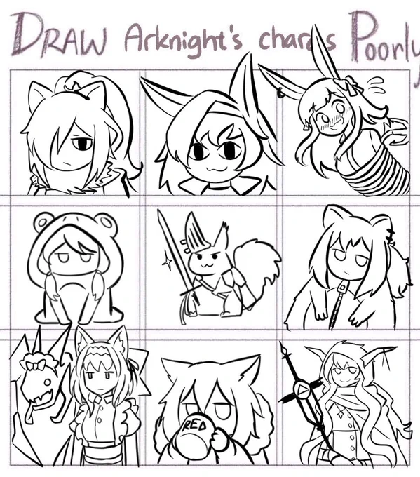 I want to do this again, give me any character from Arknights and I'll pick 9 to draw 