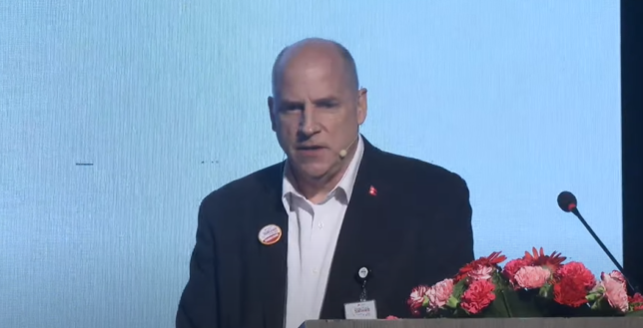 SamvadDigital's tweet photo. Mr. Ken Ehrhart, founder/CEO of Paracosma Inc speaking about The Emerging Technology Landscape and Digital Nepal. https://t.co/XwYOH6RWuB