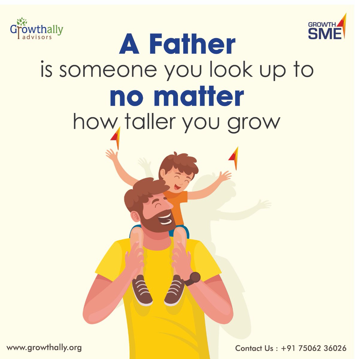 Growthally_Ltd's tweet photo. "A father is someone you look up to no matter how taller you grow".Happy Father's Day
Visit https://t.co/jBUk4p2mvE or contact 7506236026 for advice on business finance.
#HappyFathersDay2022 #fatherday #fatherdaughter #financialconsultant #businessgrowth https://t.co/REzhYvyHK2