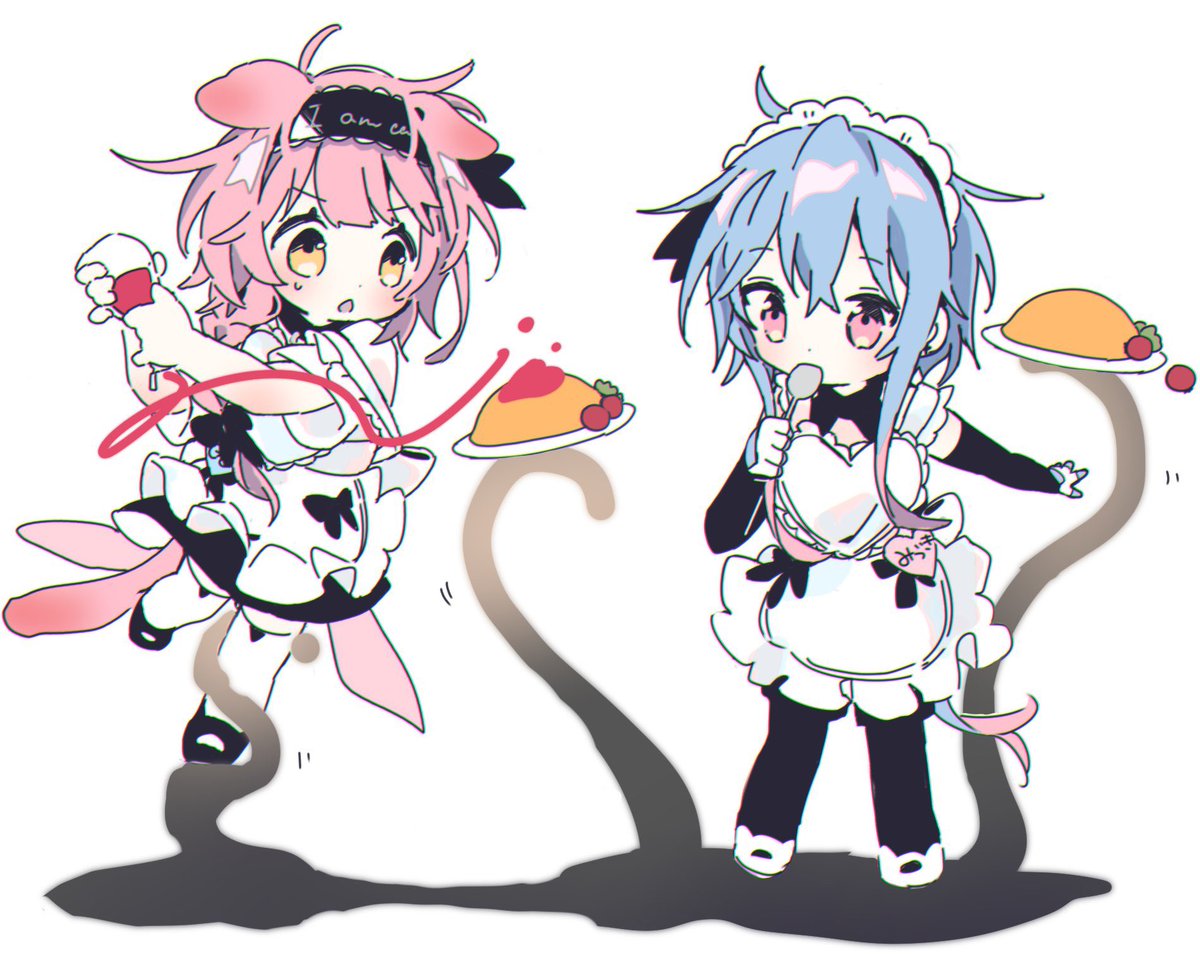 goldenglow (arknights) 1boy omelet omurice 1girl pink hair cat ears animal ears  illustration images