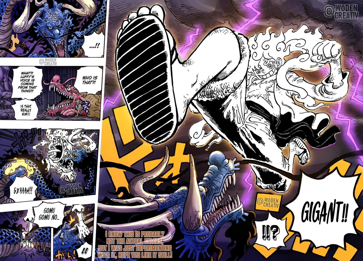 I really hope the gear 5 color scheme is like manga gray cuz that’s such a cool design idea with him being cartoony