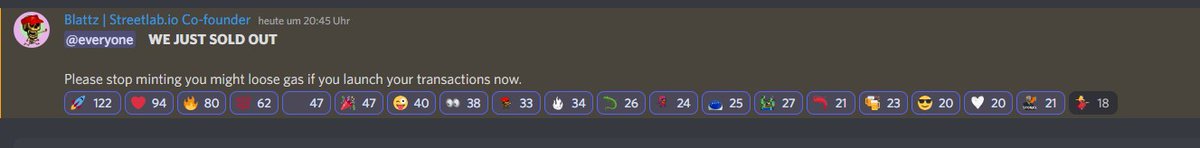 <a href="/legit_promos/">Legit NFT Giveaways & Promos</a> 

<a href="/IslesofMeta/">Isles of Meta</a> @drew8892 <a href="/_TheRealKenna_/">𝓚𝓮𝓷𝓷𝓪</a>  <a href="/UnbrokenFit/">fakecopy</a>  @Blattz_nft <a href="/yescka_art/">Yescka_art</a> <a href="/OneTruthNFT/">OneTruth.eth</a> 

A lot of people still don´t know our great community ❤️‍🔥&amp; <a href="/Streetlab_io/">Streetlab.io</a> 🤯
That´s the reason we spread it out everyday!

We have a lot of time since the 3 hours sell out.