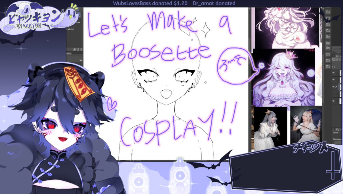 🖤💜DRAWSTREAM ON💜🖤

🦇What are we doing?🦇
✦ Smash con is under a month away and I need to MAKE A COSPLAY!
✦ Let's design a BOOSETTE COSPLAY TOGETHER!
👻👻👻

✦ Twitch: https://t.co/e9X7ZgxRfg 