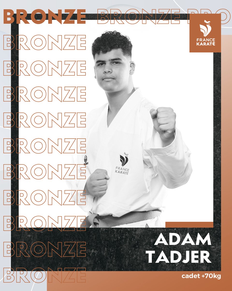 ffkarate's tweet photo. 🇫🇷 Quatrième médaille française du jour, en bronze !

Adam Tadjer s’impose 3-0 dans cette petite finale et remporte sa première breloque internationale 🥉

Le tout sous les yeux d’un papa en pleurs… Quel beau cadeau pour la fête des pères ✊

#FranceKaraté #KaratePrague2022 https://t.co/vMQHRiHdzr