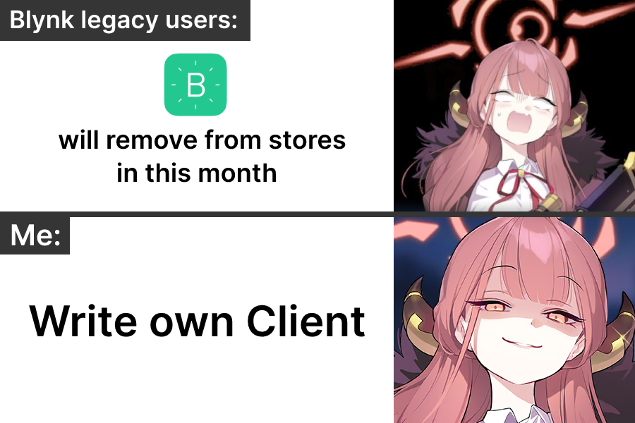 maythiwat's tweet photo. ✨ Node.js Client for Blynk (Legacy) Mobile App Protocol

✅ Features
- Account (Login/Register/Profile)
- Hardware Control

⬇️ Installation
npm install blynk / yarn add blynk

👀 More Info &amp; Source Code: https://t.co/FoLS55JpUS

#blynk #iot #arduino #esp8266 #nodejs #typescript https://t.co/H6qJGGGLYG