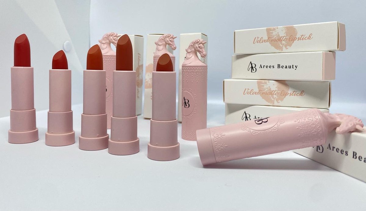 AreesBeauty's tweet photo. Our Unicorn Satin Lipstick is in stock now in 5 different nude shades ❤️ #areesbeauty #lipstick #satin #beauty #makeupbrand https://t.co/3An6HvY5zh