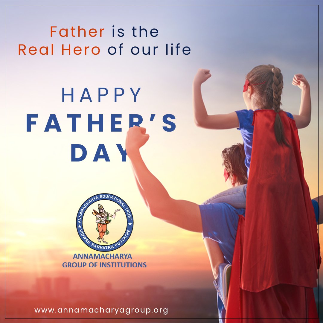 Annamacharya4's tweet photo. Every Father is their Child's role model that inspires them to walk on the right path to success.
Happy Father's Day!!
#fathersday #happyfathersday2022 #btechcolleges #bestengineeringcolleges #collegerankings #techstudents #AI #technologytrends #AITS https://t.co/eRQObq0AU0