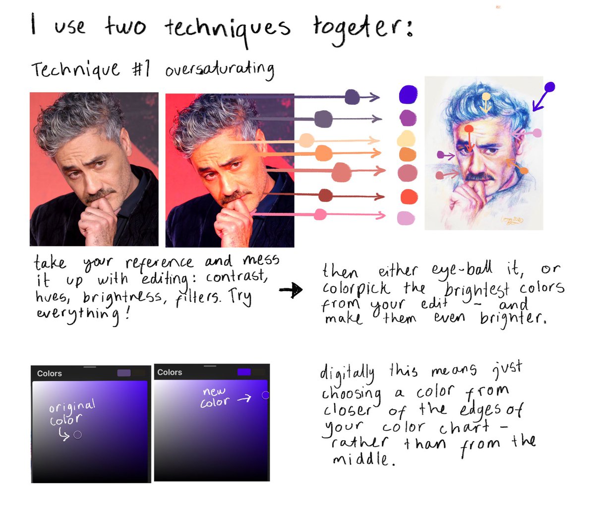 vilbbit's tweet image. Many have asked how I use color - so here&apos;s a small tutorial of the ways I teached myself to see values and use them creatively! 🎨✨