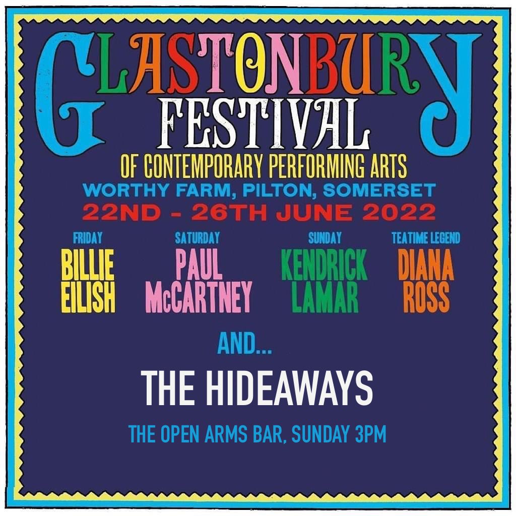 Ohhh it’s happening @glastonbury 😍 We’re playing Sunday 3pm at The Open Arms bar (opposite Greenpeace). See you on the farm! #glastonbury2022 #glastofest