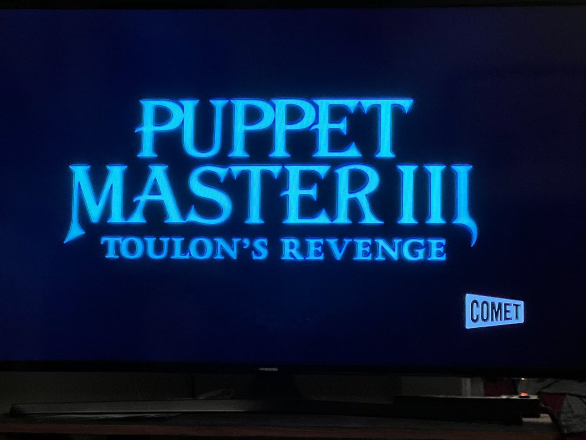 Condimentgrrl's tweet photo. OH MY GOD! #PuppetmasterIII Electric Boogaloo is on #Comet #TCMParty https://t.co/fxfq3xm24I